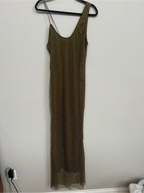 ASOS Olive Green Mesh Slip Dress